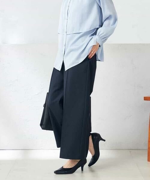 a.v.v / アー・ヴェ・ヴェ ショート・ハーフ・半端丈パンツ | 【洗える/ストレッチ/UVカット】麻調ストレッチクロップドパンツ | 詳細1