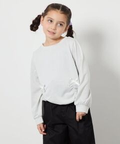 a.v.v / アー・ヴェ・ヴェ カットソー | [140-150]リボン付きラメ裏毛トレーナー