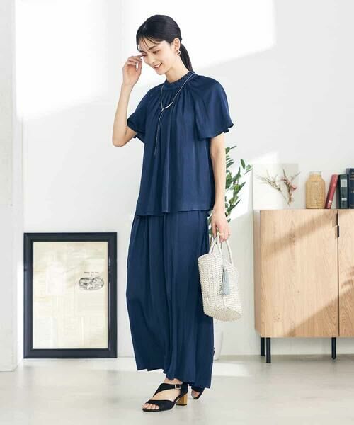 a.v.v / アー・ヴェ・ヴェ シャツ・ブラウス | 【洗える/イージーケア】サテンフリルネックブラウス | 詳細10