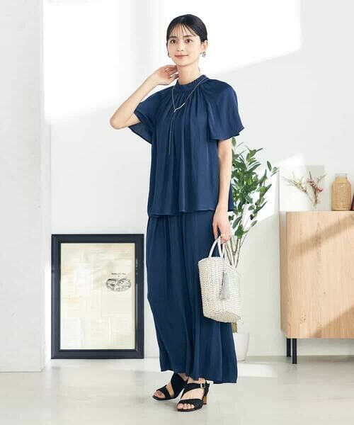 a.v.v / アー・ヴェ・ヴェ シャツ・ブラウス | 【洗える/イージーケア】サテンフリルネックブラウス | 詳細11