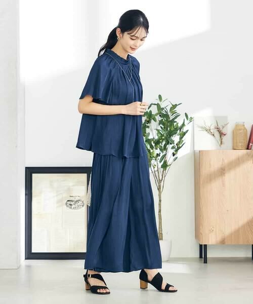 a.v.v / アー・ヴェ・ヴェ シャツ・ブラウス | 【洗える/イージーケア】サテンフリルネックブラウス | 詳細12