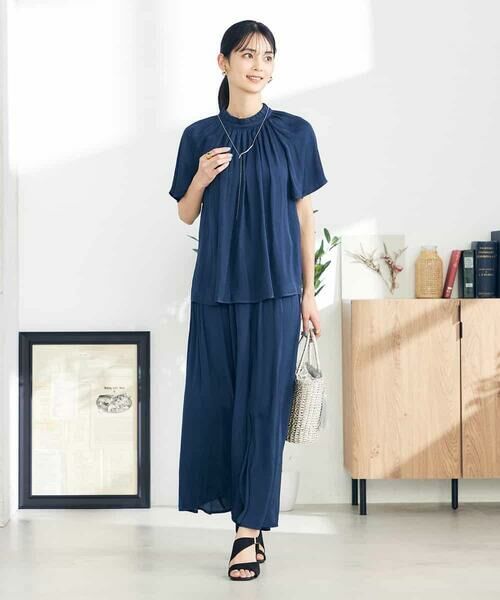 a.v.v / アー・ヴェ・ヴェ シャツ・ブラウス | 【洗える/イージーケア】サテンフリルネックブラウス | 詳細13