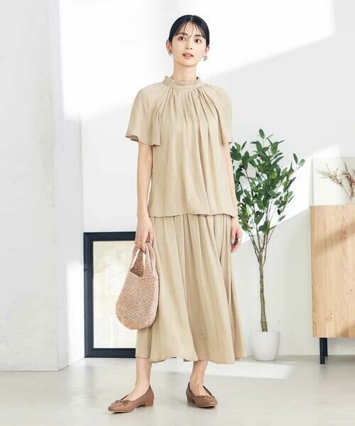 a.v.v / アー・ヴェ・ヴェ シャツ・ブラウス | 【洗える/イージーケア】サテンフリルネックブラウス | 詳細17