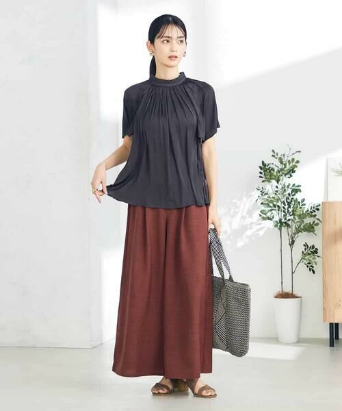 a.v.v / アー・ヴェ・ヴェ シャツ・ブラウス | 【洗える/イージーケア】サテンフリルネックブラウス | 詳細26