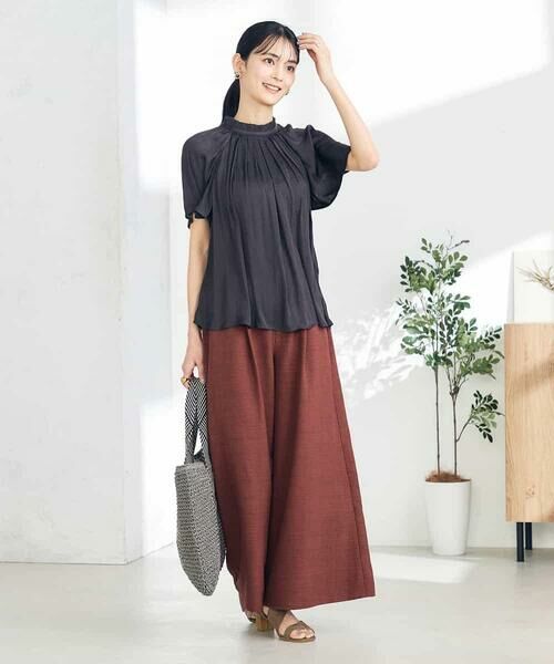 a.v.v / アー・ヴェ・ヴェ シャツ・ブラウス | 【洗える/イージーケア】サテンフリルネックブラウス | 詳細29