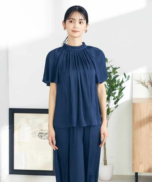 a.v.v / アー・ヴェ・ヴェ シャツ・ブラウス | 【洗える/イージーケア】サテンフリルネックブラウス | 詳細30