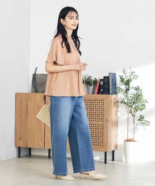 a.v.v / アー・ヴェ・ヴェ シャツ・ブラウス | 【洗える/イージーケア】サテンフリルネックブラウス | 詳細4