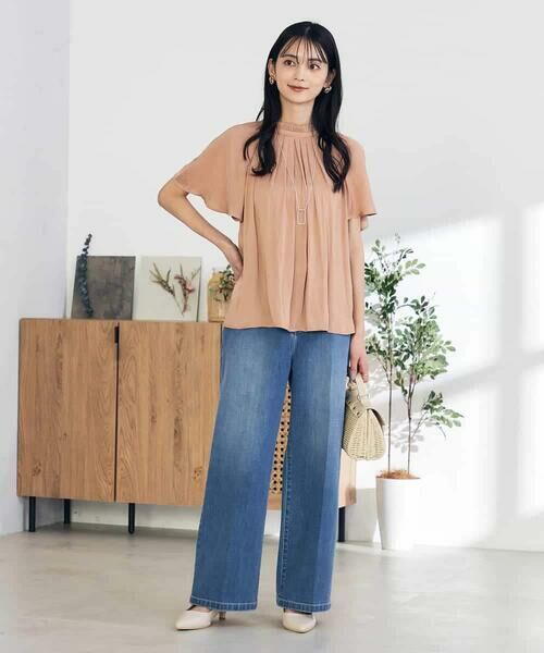 a.v.v / アー・ヴェ・ヴェ シャツ・ブラウス | 【洗える/イージーケア】サテンフリルネックブラウス | 詳細5