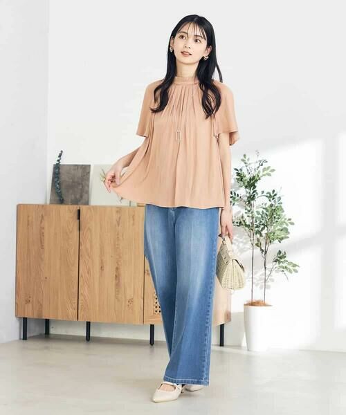 a.v.v / アー・ヴェ・ヴェ シャツ・ブラウス | 【洗える/イージーケア】サテンフリルネックブラウス | 詳細6