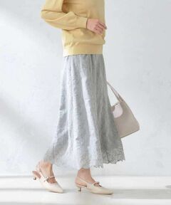 a.v.v / アー・ヴェ・ヴェ ロング・マキシ丈スカート | フラワー刺繍スカート