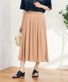 a.v.v / アー・ヴェ・ヴェ ロング・マキシ丈スカート | 【洗える/イージーケア】サテンギャザースカート