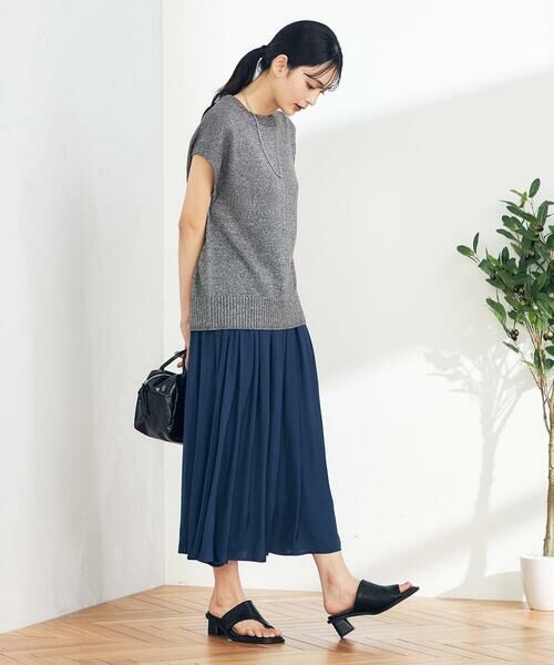 a.v.v / アー・ヴェ・ヴェ ロング・マキシ丈スカート | 【洗える/イージーケア】サテンギャザースカート | 詳細3