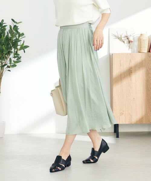 a.v.v / アー・ヴェ・ヴェ ロング・マキシ丈スカート | 【洗える/イージーケア】サテンギャザースカート | 詳細7