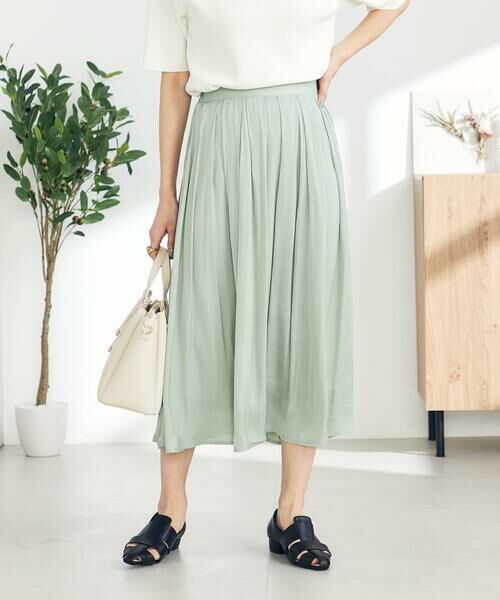 a.v.v / アー・ヴェ・ヴェ ロング・マキシ丈スカート | 【洗える/イージーケア】サテンギャザースカート | 詳細8