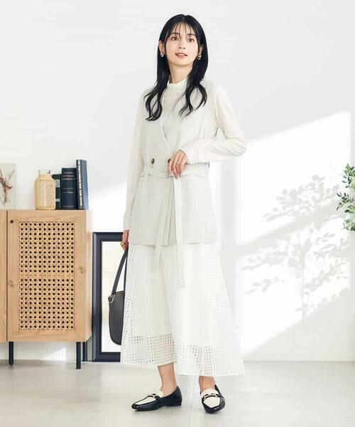 a.v.v / アー・ヴェ・ヴェ ロング・マキシ丈スカート | シアーチェックフレアスカート | 詳細14