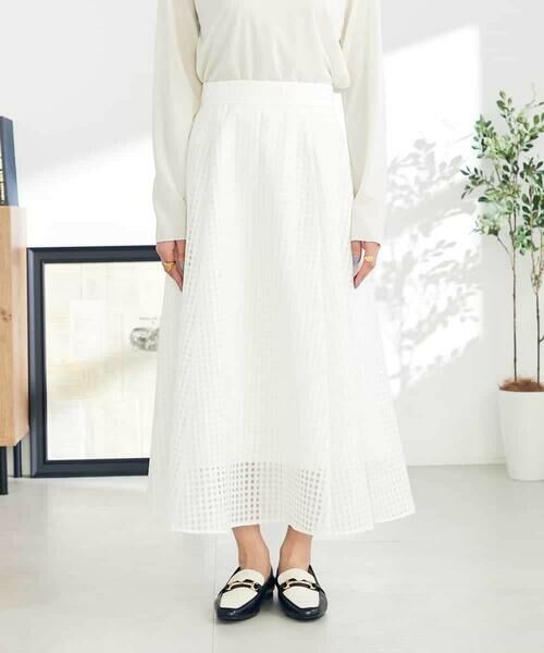 a.v.v / アー・ヴェ・ヴェ ロング・マキシ丈スカート | シアーチェックフレアスカート | 詳細19