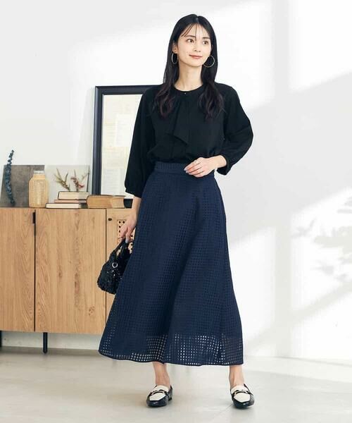 a.v.v / アー・ヴェ・ヴェ ロング・マキシ丈スカート | シアーチェックフレアスカート | 詳細4