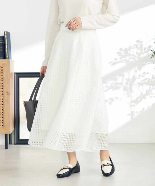 a.v.v / アー・ヴェ・ヴェ ロング・マキシ丈スカート | シアーチェックフレアスカート | 詳細8