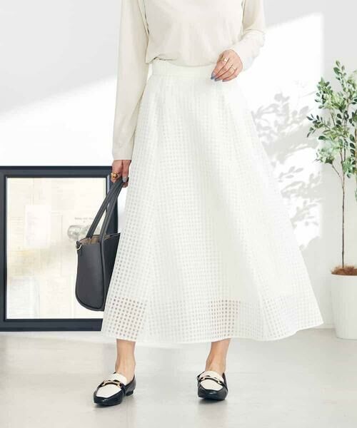 a.v.v / アー・ヴェ・ヴェ ロング・マキシ丈スカート | シアーチェックフレアスカート | 詳細9