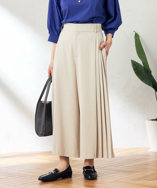 a.v.v / アー・ヴェ・ヴェ ショート・ハーフ・半端丈パンツ | 【洗える/ストレッチ】サイドプリーツワイドパンツ | 詳細18