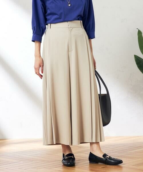 a.v.v / アー・ヴェ・ヴェ ショート・ハーフ・半端丈パンツ | 【洗える/ストレッチ】サイドプリーツワイドパンツ | 詳細19