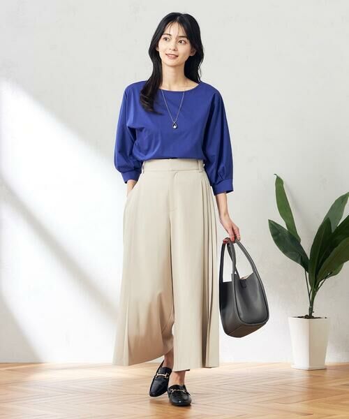 a.v.v / アー・ヴェ・ヴェ ショート・ハーフ・半端丈パンツ | 【洗える/ストレッチ】サイドプリーツワイドパンツ | 詳細20
