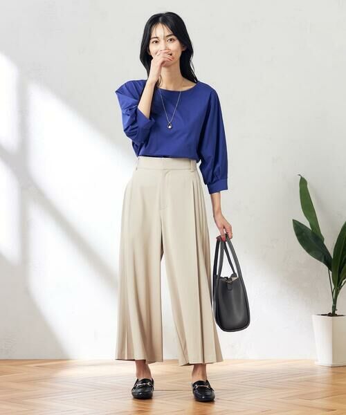 a.v.v / アー・ヴェ・ヴェ ショート・ハーフ・半端丈パンツ | 【洗える/ストレッチ】サイドプリーツワイドパンツ | 詳細21