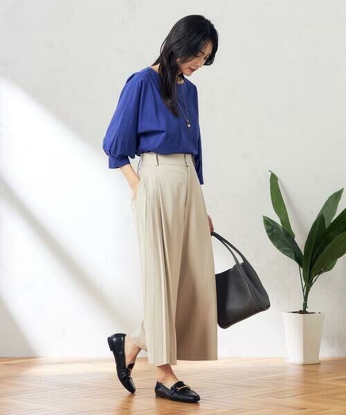 a.v.v / アー・ヴェ・ヴェ ショート・ハーフ・半端丈パンツ | 【洗える/ストレッチ】サイドプリーツワイドパンツ | 詳細22
