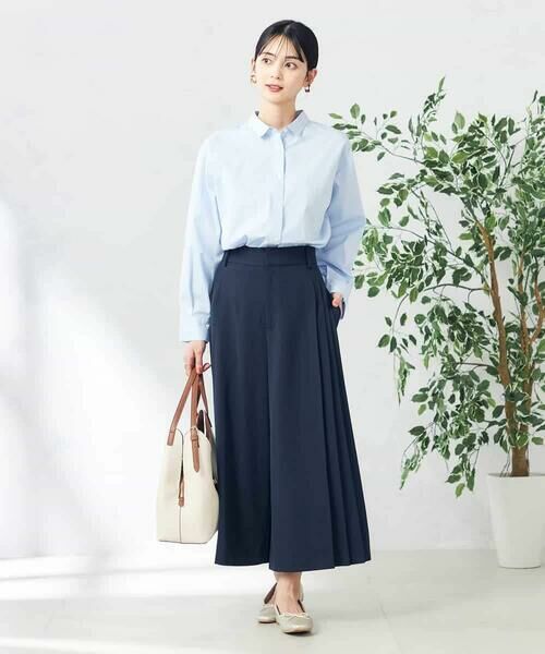 a.v.v / アー・ヴェ・ヴェ ショート・ハーフ・半端丈パンツ | 【洗える/ストレッチ】サイドプリーツワイドパンツ | 詳細3