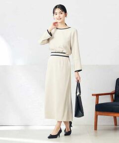 a.v.v / アー・ヴェ・ヴェ ロング・マキシ丈ワンピース | 【2SET】バイカラーブラウス×スカート セットアップ