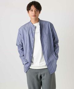 a.v.v / アー・ヴェ・ヴェ シャツ・ブラウス | 【春の新作】ツイルワイドシルエットバンドカラーシャツ