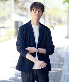 セール】 麻混ストレッチジャケット （テーラードジャケット