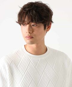 a.v.v / アー・ヴェ・ヴェ スウェット | 【毛玉になりにくい】幾何柄フクレジャカード クルーネックスウェット