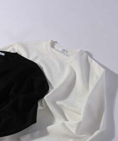 a.v.v / アー・ヴェ・ヴェ カットソー | 【洗濯機で洗える】幾何柄ジャカードクルーネックプルオーバー(ジャケイン可）