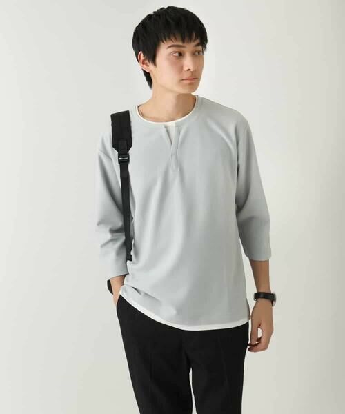 a.v.v / アー・ヴェ・ヴェ カットソー | 【イージーケア/接触冷感】梨地フェイクレイヤードカットソー | 詳細3