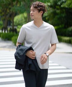 a.v.v / アー・ヴェ・ヴェ カットソー | 【接触冷感/UVカット/毛玉になりにくい】シルケットスムースVネックカットソー