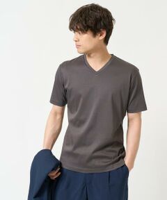 a.v.v / アー・ヴェ・ヴェ カットソー | 【接触冷感/UVカット/毛玉になりにくい】シルケットスムースVネックカットソー