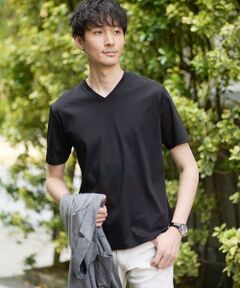 a.v.v / アー・ヴェ・ヴェ カットソー | 【接触冷感/UVカット/毛玉になりにくい】シルケットスムースVネックカットソー