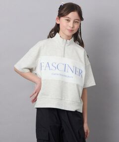 a.v.v / アー・ヴェ・ヴェ カットソー | 【毛玉になりにくい/程よく伸びる】[130]ハーフジップロゴスウェット