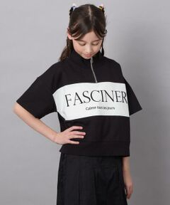 a.v.v / アー・ヴェ・ヴェ カットソー | 【毛玉になりにくい/程よく伸びる】[140-150]ハーフジップロゴスウェット