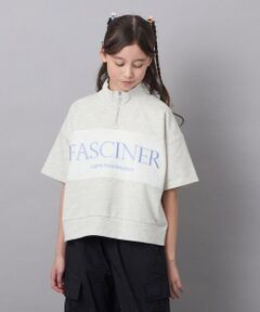 a.v.v / アー・ヴェ・ヴェ カットソー | 【毛玉になりにくい/程よく伸びる】[160]ハーフジップロゴスウェット