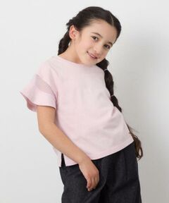 a.v.v / アー・ヴェ・ヴェ カットソー | 【累計1万枚販売/接触冷感/ジメジメ対策/毛玉になりにくい/安心の綿100％】[140-150]シアーギンガムキリカエスリーブＴシャツ