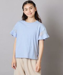 a.v.v / アー・ヴェ・ヴェ カットソー | 【累計1万枚販売/接触冷感/ジメジメ対策/毛玉になりにくい/安心の綿100％】[140-150]シアーギンガムキリカエスリーブＴシャツ