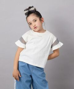 a.v.v / アー・ヴェ・ヴェ カットソー | 【累計1万枚販売/接触冷感/ジメジメ対策/毛玉になりにくい/安心の綿100％】[140-150]シアーギンガムキリカエスリーブＴシャツ