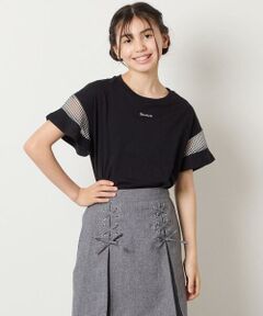 a.v.v / アー・ヴェ・ヴェ カットソー | 【累計1万枚販売/接触冷感/ジメジメ対策/毛玉になりにくい/安心の綿100％】[140-150]シアーギンガムキリカエスリーブＴシャツ