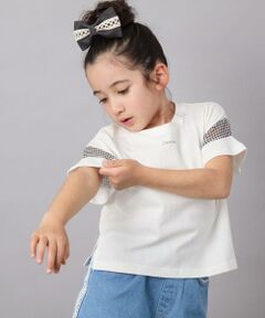 a.v.v / アー・ヴェ・ヴェ カットソー | 【累計1万枚販売/接触冷感/ジメジメ対策/毛玉になりにくい/安心の綿100％】[160]シアーギンガムキリカエスリーブＴシャツ