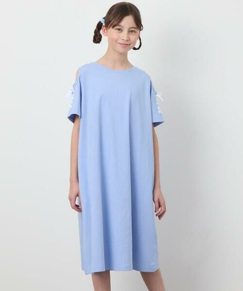 a.v.v / アー・ヴェ・ヴェ ロング・マキシ丈ワンピース | 【ワンピース人気NO1/毛玉になりにくい】[100-130]オフショルレースアップワンピース | 詳細1