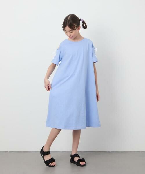 a.v.v / アー・ヴェ・ヴェ ロング・マキシ丈ワンピース | 【ワンピース人気NO1/毛玉になりにくい】[100-130]オフショルレースアップワンピース | 詳細6