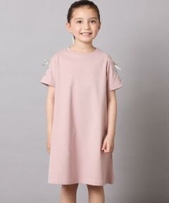 a.v.v / アー・ヴェ・ヴェ ロング・マキシ丈ワンピース | 【ワンピース人気NO1/毛玉になりにくい】[140-150]オフショルレースアップワンピース