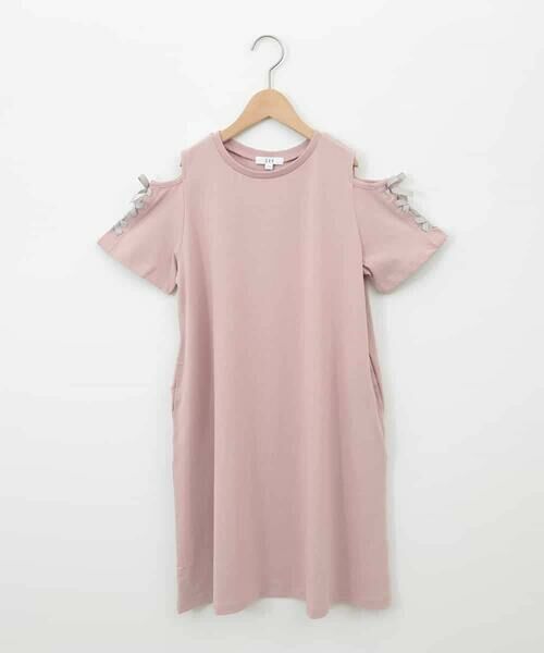 a.v.v / アー・ヴェ・ヴェ ロング・マキシ丈ワンピース | 【ワンピース人気NO1/毛玉になりにくい】[140-150]オフショルレースアップワンピース | 詳細1